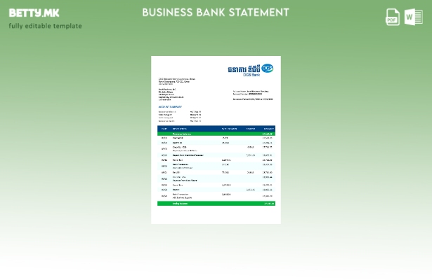 Деловен извод од банка на DGB Financial Group во модерен стил Шаблон Word и PDF